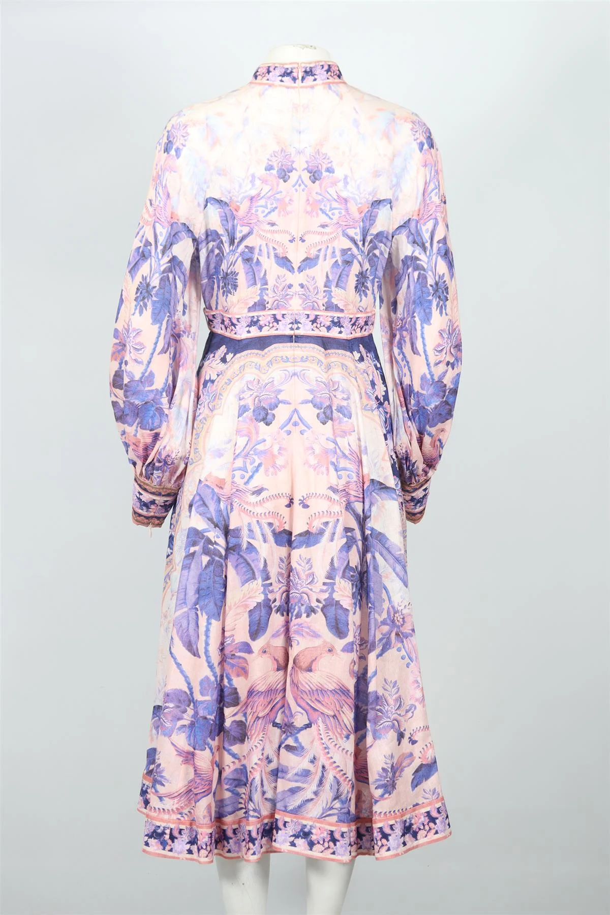 ZIMMERMANN PRINTED LINEN MIDI DRESS UK 12 - Image 4