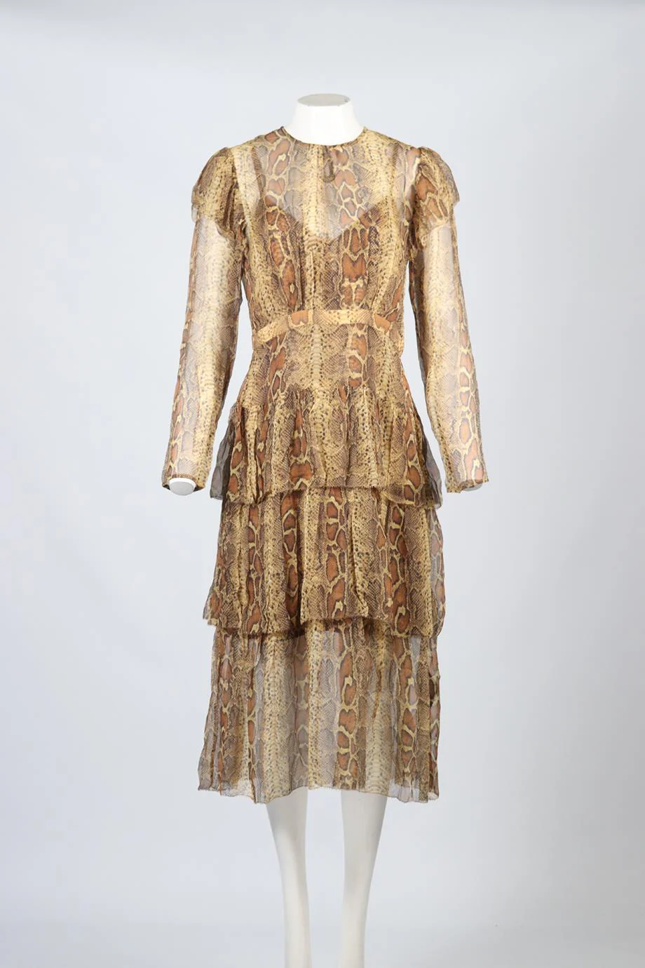 ZIMMERMANN PRINTED SILK MIDI DRESS UK 14 - Image 2