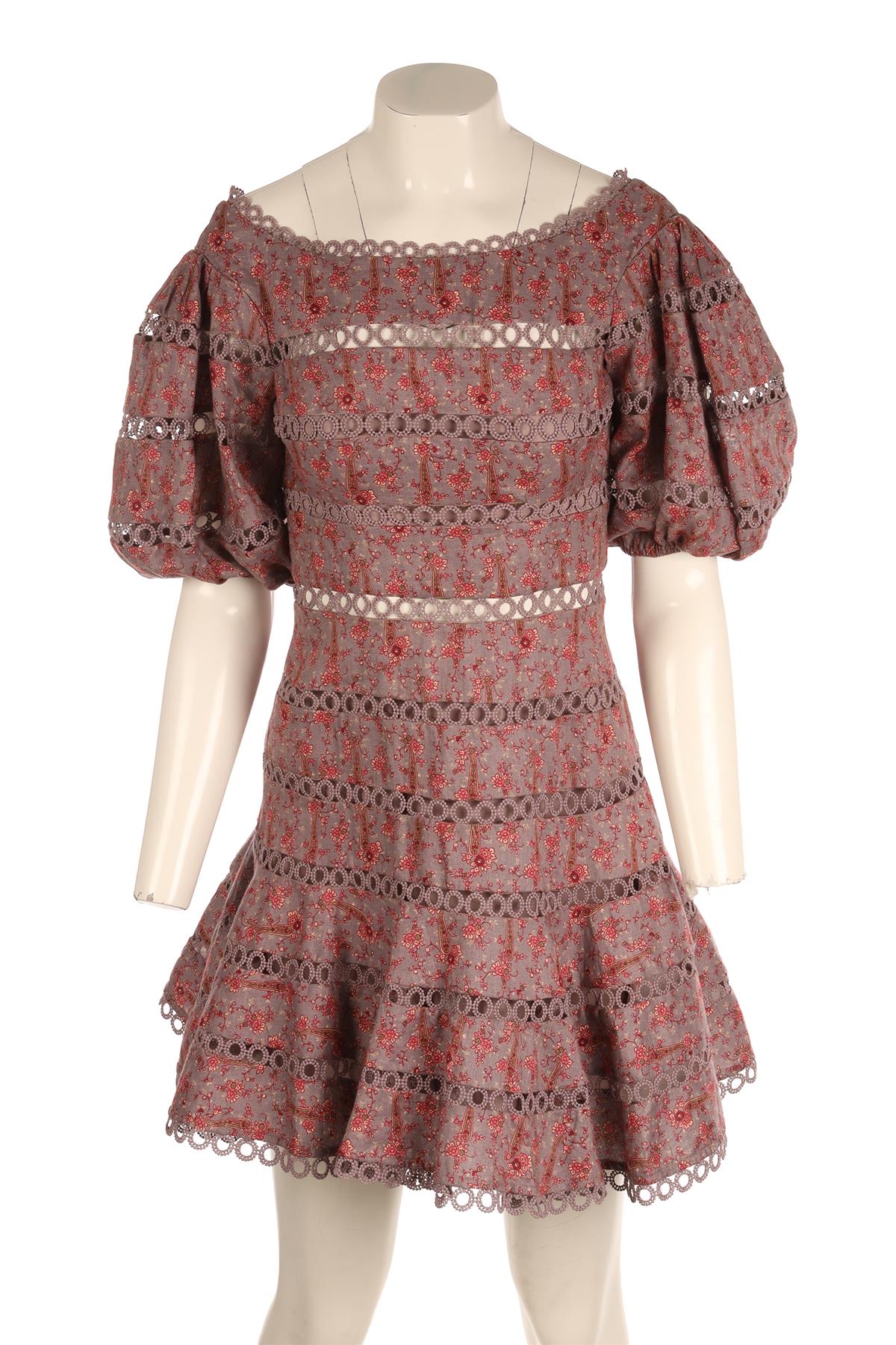 ZIMMERMANN PURPLE LINEN MINI DRESS 1 UK 10 - Image 2