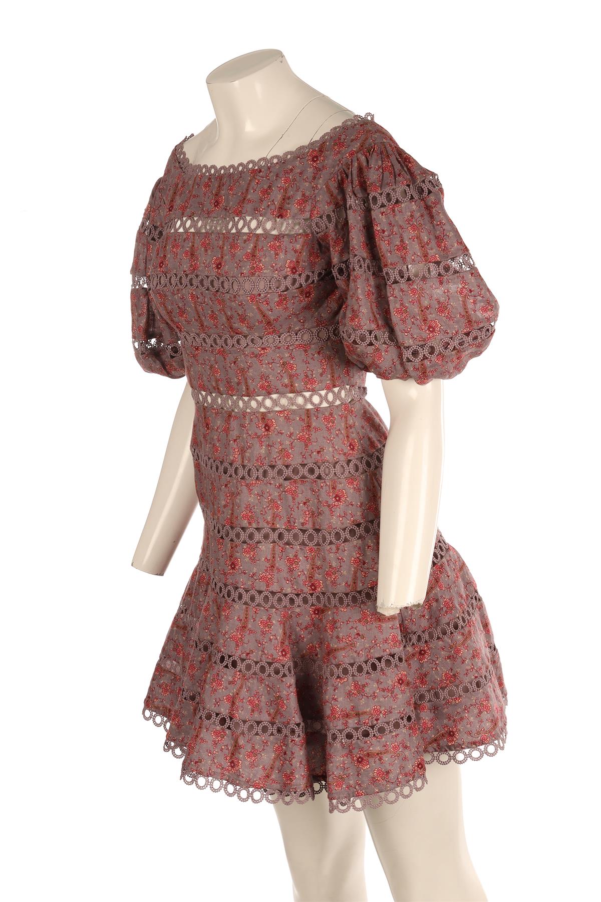 ZIMMERMANN PURPLE LINEN MINI DRESS 1 UK 10 - Image 3