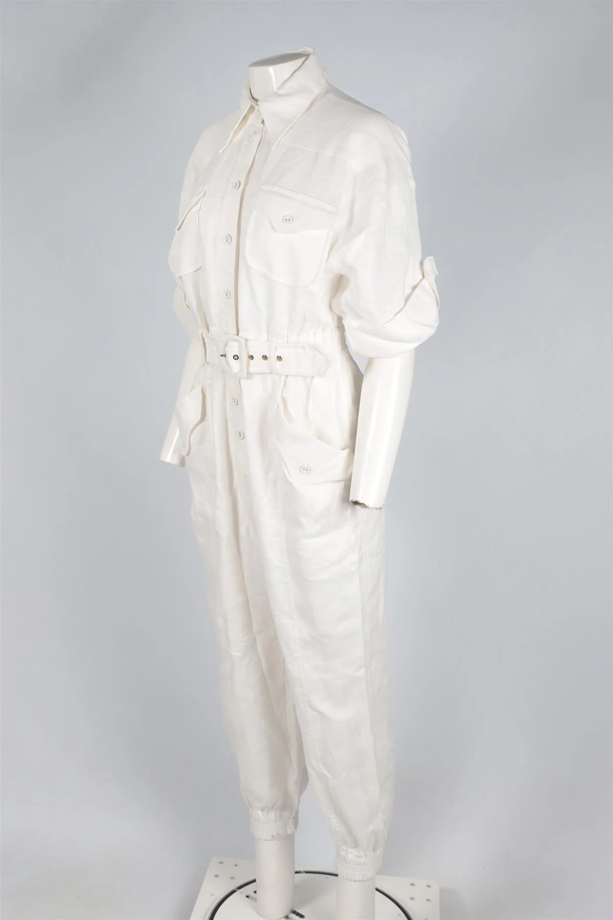 ZIMMERMANN WHITE LINEN JUMPSUIT 2 UK 12 - Image 3